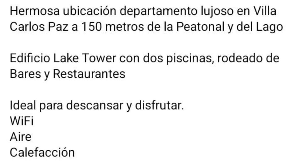 Apartamento Departamento En Lake Tower Carloz Paz